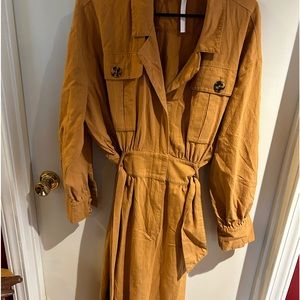 ASOS mustard colored shirt dress